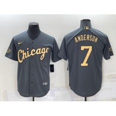 Men's Chicago White Sox #7 Tim Anderson Grey 2022 All Star Stitched Cool Base Nike Jersey