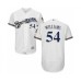 Men's Milwaukee Brewers #54 Taylor Williams White Alternate Flex Base Authentic Collection Baseball Player Stitched Jersey