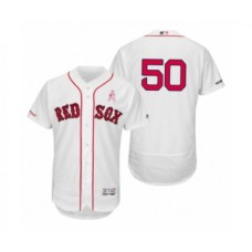 Men's Mookie Betts Boston Red Sox #50 White 2019 Mothers Day flex base Stitched Jersey