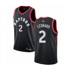 Men's Toronto Raptors #2 Kawhi Leonard Swingman Black 2019 Basketball Finals Bound Jersey Statement Edition