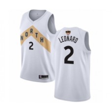 Men's Toronto Raptors #2 Kawhi Leonard Swingman White 2019 Basketball Finals Bound Jersey - City Edition