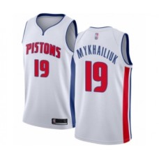 Men's Detroit Pistons #19 Sviatoslav Mykhailiuk Authentic White Basketball Jersey - Association Edition