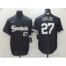 Men's Nike Chicago White Sox #27 Lucas Giolito Black Alternate Stitched Jersey