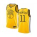 Men's Nike Golden State Warriors #11 Klay Thompson Yellow Swingman Jersey - Earned Edition