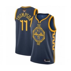 Men's Golden State Warriors #11 Klay Thompson Swingman Navy Blue Basketball 2019 Basketball Finals Bound Jersey - City Edition