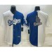 Men's Los Angeles Dodgers White Blue Split Team Big Logo Cool Base Stitched Baseball Jersey