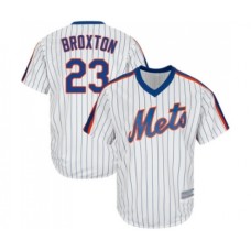 Men's New York Mets #23 Keon Broxton Replica White Alternate Cool Base Baseball Jersey