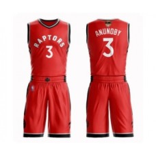 Men's Toronto Raptors #3 OG Anunoby Swingman Red 2019 Basketball Finals Bound Suit Jersey - Icon Edition