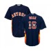 Men's Houston Astros #16 Aledmys Diaz Authentic Navy Blue Team Logo Fashion Cool Base Baseball Jersey