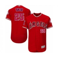 Men's Los Angeles Angels of Anaheim #25 Jared Walsh Red Alternate Flex Base Authentic Collection Baseball Player Stitched Jersey