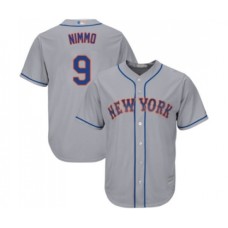 Men's New York Mets #9 Brandon Nimmo Replica Grey Road Cool Base Baseball Jersey