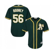 Men's Oakland Athletics #56 Fernando Rodney Replica Green Alternate 1 Cool Base Baseball Jersey