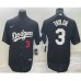 Men's Los Angeles Dodgers #3 Chris Taylor Number Black Stitched MLB Cool Base Nike Jersey