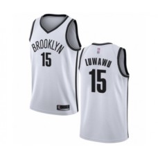 Men's Brooklyn Nets #15 Timothe Luwawu Authentic White Basketball Stitched Jersey - Association Edition