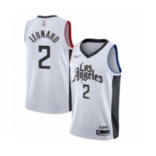 Men's Los Angeles Clippers #2 Kawhi Leonard Swingman White Basketball Stitched Jersey - 2019-20 City Edition