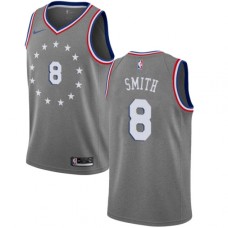 Men's Nike Philadelphia 76ers #8 Zhaire Smith Swingman Gray NBA Jersey - City Edition