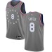 Men's Nike Philadelphia 76ers #8 Zhaire Smith Swingman Gray NBA Jersey - City Edition