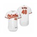 Men's 2019 Mothers Day Richard Bleier Baltimore Orioles #48 White Flex Base Home Stitched Jersey