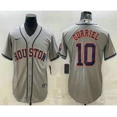 Men's Houston Astros #10 Yuli Gurriel Grey With Patch Stitched MLB Cool Base Nike Jersey