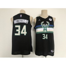 Men's Milwaukee Bucks #34 Giannis Antetokounmpo Hunter Black Authentic Stitched Jersey