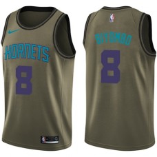 Men's Nike Charlotte Hornets #8 Bismack Biyombo Swingman Green Salute to Service NBA Jersey