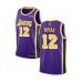 Men's Los Angeles Lakers #12 Vlade Divac Authentic Purple Basketball Jerseys - Icon Edition