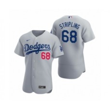 Men's Los Angeles Dodgers #68 Ross Stripling Nike Gray Authentic 2020 Alternate Stitched Jersey