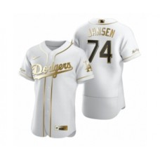 Men's Los Angeles Dodgers #74 Kenley Jansen Nike White Authentic Golden Edition Stitched Jersey