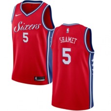 Men's Nike Philadelphia 76ers #5 Landry Shamet Swingman Red NBA Jersey Statement Edition