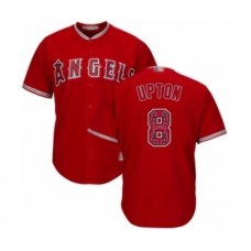 Men's Los Angeles Angels of Anaheim #8 Justin Upton Authentic Red Team Logo Fashion Cool Base Baseball Jersey