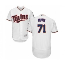 Men's Minnesota Twins #71 Sean Poppen White Home Flex Base Authentic Collection Baseball Player Stitched Jersey