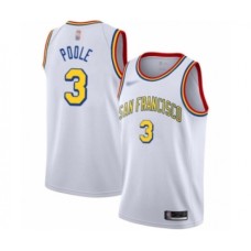 Men's Golden State Warriors #3 Jordan Poole Authentic White Hardwood Classics Basketball Stitched Jersey - San Francisco Classic Edition