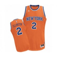 Men's New York Knicks #2 Wayne Ellington Authentic Orange Alternate Basketball Jersey