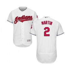 Men's Cleveland Indians #2 Leonys Martin White Home Flex Base Authentic Collection Baseball Jersey