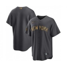 Men's New York Yankees Blank Charcoal 2022 All-Star Cool Base Stitched Baseball Jersey