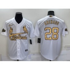 Men's St Louis Cardinals #28 Nolan Arenado White 2022 All Star Stitched Cool Base Nike Jersey