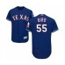 Men's Texas Rangers #55 Kyle Bird Royal Blue Alternate Flex Base Authentic Collection Baseball Player Stitched Jersey