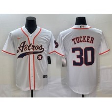 Men's Houston Astros #30 Kyle Tucker White Cool Base Stitched Baseball Jersey