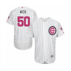 Men's Chicago Cubs #50 Rowan Wick Authentic White 2016 Mother's Day Fashion Flex Base Baseball Player Stitched Jersey