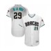 Men's Arizona Diamondbacks #29 Jorge De La Rosa White Teal Alternate Authentic Collection Flex Base Baseball Jersey