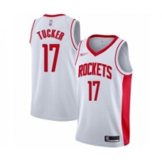 Men's Houston Rockets #17 PJ Tucker Authentic White Finished Basketball Stitched Jersey - Association Edition