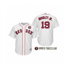 Men's Boston Red Sox 2019 Armed Forces Day #19 Jackie Bradley Jr White Stitched Jersey