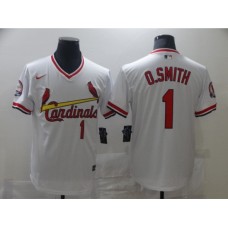 Men's Nike St. Louis Cardinals #1 Ozzie Smith White Stitched Jersey