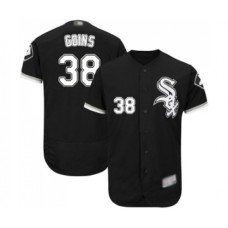 Men's Chicago White Sox #38 Ryan Goins White Home Flex Base Authentic Collection Baseball Jersey