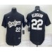 Men's Los Angeles Dodgers #22 Clayton Kershaw Number Black Turn Back The Clock Stitched Cool Base Jersey