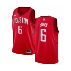 Men's Nike Houston Rockets #6 Tyler Ennis Red Swingman Jersey - Earned Edition