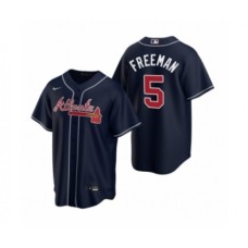 Men's Atlanta Braves #5 Freddie Freeman Nike Navy 2020 Replica Alternate Stitched Jersey