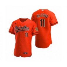 Men's Baltimore Orioles #11 Jose Iglesias Nike Orange Authentic 2020 Alternate Stitched Jersey