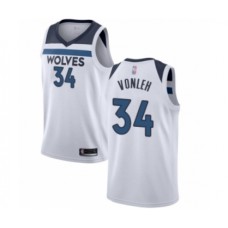 Men's Minnesota Timberwolves #34 Noah Vonleh Authentic White Basketball Jersey - Association Edition