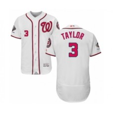 Men's Washington Nationals #3 Michael Taylor White Home Flex Base Authentic Collection 2019 World Series Champions Baseball Stitched Jersey